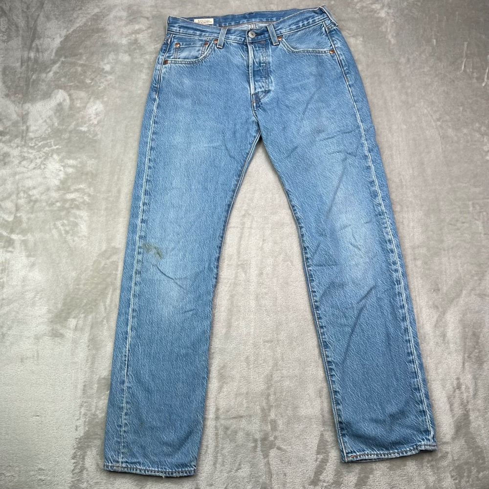 Levi's Premium 501 Original Jeans Womens 28 Light Wash Blue Western Straight Leg